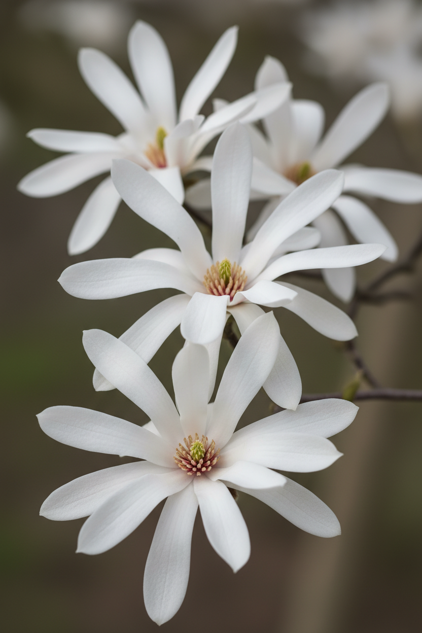 Sternmagnolie Magnolia stellata Blüten Detail Malsch